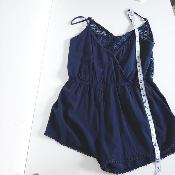 Navy Blue Spaghetti Strap Romper Sz M - Picture 4 of 8